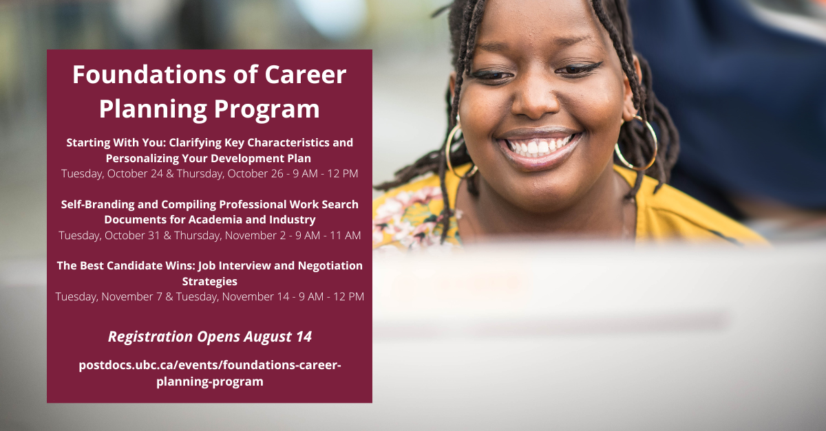 Foundations Of Career Planning Program | Postdoctoral Fellows Office ...